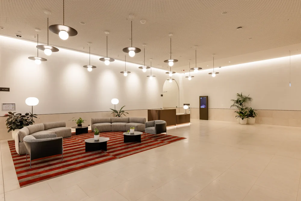 Seating area inside Brenan Place.